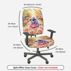 2-Piece Chameleon Lotus Flower Artistic Colorful Nature  Computer Chair Cover Set, Seat and Backrest