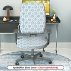 2-Piece Abstract Art Navy Geometric Coral Ocean  Computer Chair Cover Set, Seat and Backrest