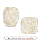 2-Piece Abstract Geometric White Beige Modern Stylish  Computer Chair Cover Set, Seat and Backrest