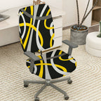 2-Piece Abstract Modern Geometric Pattern Artistic Design  Computer Chair Cover Set, Seat and Backrest