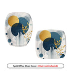 2-Piece Abstract Geometric Artistic Modern Stylish  Computer Chair Cover Set, Seat and Backrest