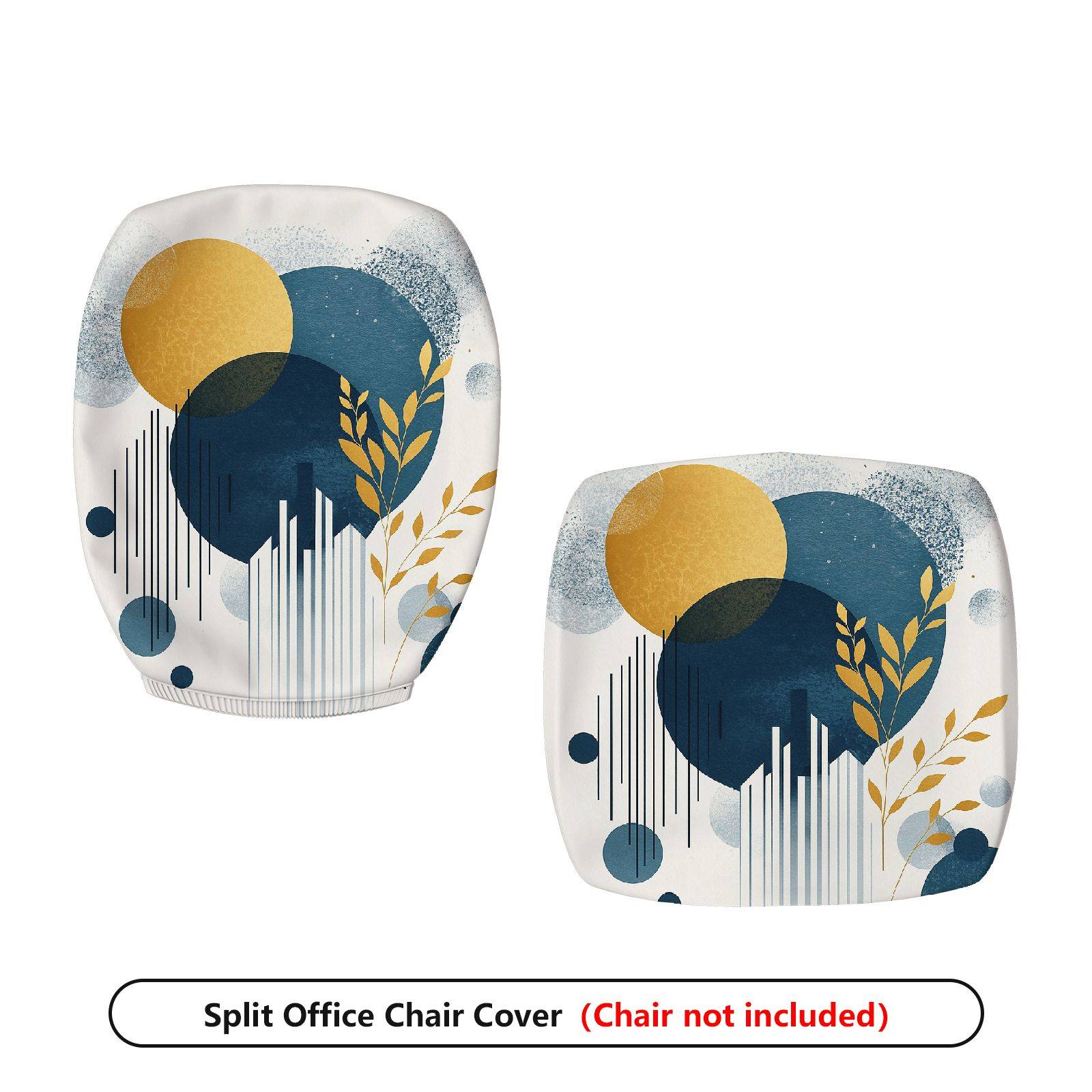 2-Piece Abstract Geometric Artistic Modern Stylish  Computer Chair Cover Set, Seat and Backrest
