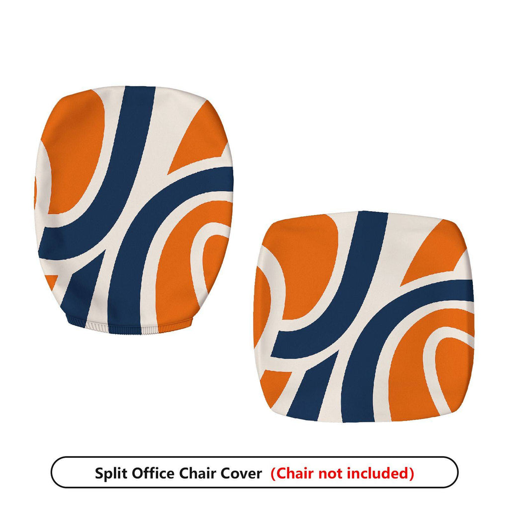 2-Piece Abstract Geometric Modern Stylish Vibrant  Computer Chair Cover Set, Seat and Backrest