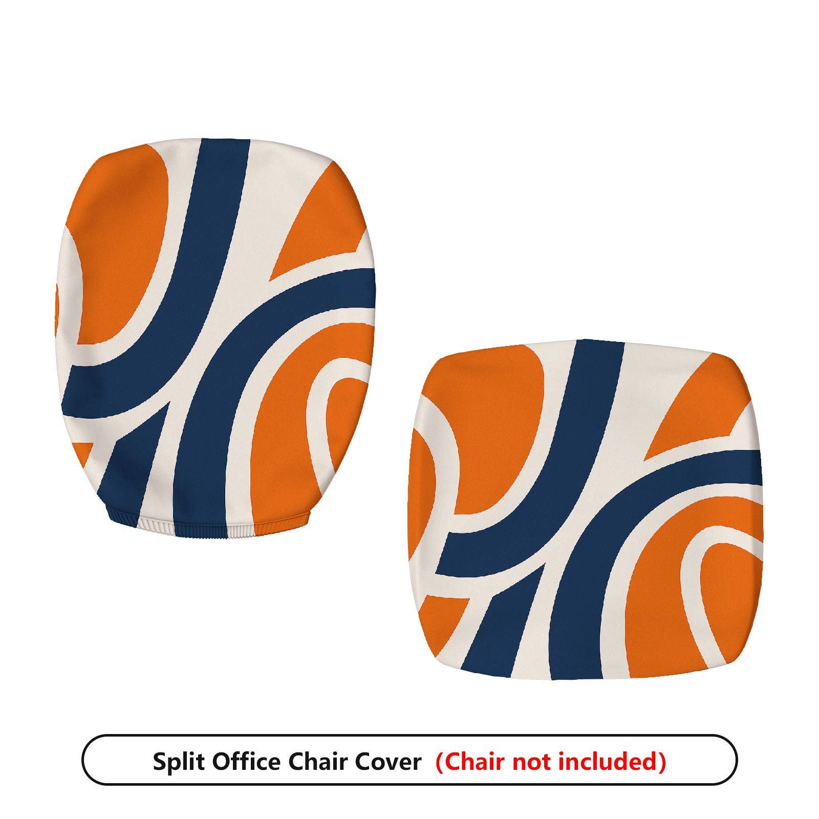 2-Piece Abstract Geometric Modern Stylish Vibrant  Computer Chair Cover Set, Seat and Backrest