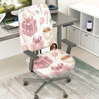 2-Piece Christmas festive gift coffee candy  Computer Chair Cover Set, Seat and Backrest