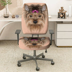 2-Piece Dog Puppy Pet Animal Cute  Computer Chair Cover Set, Seat and Backrest