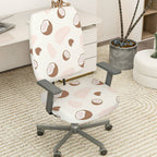 2-Piece Coconut Palm Leaf Nature Tropical Elegant Print  Computer Chair Cover Set, Seat and Backrest