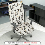 2-Piece Abstract Geometric Star Pattern  Computer Chair Cover Set, Seat and Backrest