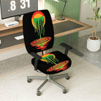 2-Piece Abstract Colorful Dripping Artistic Pattern Creative  Computer Chair Cover Set, Seat and Backrest