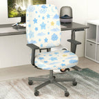2-Piece Cute Sky Star Cloud Moon  Computer Chair Cover Set, Seat and Backrest