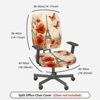2-Piece Eiffel Tower Butterfly Flower Pattern  Computer Chair Cover Set, Seat and Backrest