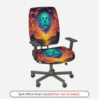 2-Piece Abstract Artistic Graphic Cosmic Landscape Galaxy Astronaut Theme  Computer Chair Cover Set, Seat and Backrest