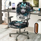 2-Piece Stylish Animal Flower Butterfly Bow Text  Computer Chair Cover Set, Seat and Backrest