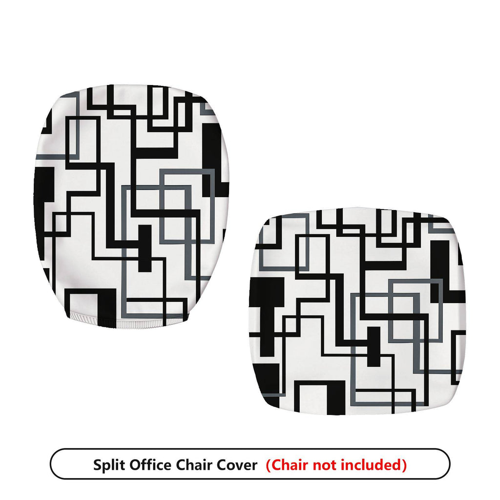 2-Piece Abstract Geometric Art Modern Stylish  Computer Chair Cover Set, Seat and Backrest