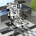 2-Piece Abstract Geometric Art Modern Stylish  Computer Chair Cover Set, Seat and Backrest