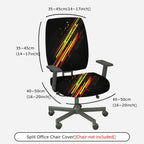 2-Piece Abstract Colorful Art Modern Urban Vibrant  Computer Chair Cover Set, Seat and Backrest