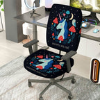 2-Piece Unicorn Fantasy Cute Decorative Colorful  Computer Chair Cover Set, Seat and Backrest