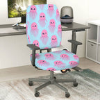 2-Piece Cute Jellyfish Pink Blue  Computer Chair Cover Set, Seat and Backrest
