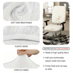 2-Piece Cute Animal Floral Pattern  Computer Chair Cover Set, Seat and Backrest
