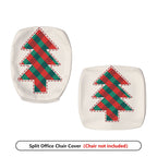 2-Piece Christmas plaid tree pattern holiday decoration  Computer Chair Cover Set, Seat and Backrest