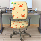 2-Piece Crab Flower Pattern Cute  Computer Chair Cover Set, Seat and Backrest