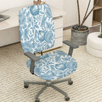 2-Piece Floral Pattern Fruit Botanical Nature  Computer Chair Cover Set, Seat and Backrest