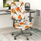 2-Piece Christmas Robin Bird Berry Tree Flower  Computer Chair Cover Set, Seat and Backrest