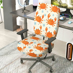 2-Piece Cute Crab Pattern  Computer Chair Cover Set, Seat and Backrest
