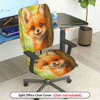 2-Piece Abstract Colorful Artistic Vibrant Nature  Computer Chair Cover Set, Seat and Backrest