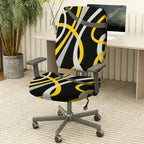 2-Piece Abstract Modern Geometric Pattern Artistic Design  Computer Chair Cover Set, Seat and Backrest