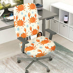 2-Piece Cute Crab Pattern  Computer Chair Cover Set, Seat and Backrest
