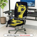 2-Piece Cat Animal Modern Stylish  Computer Chair Cover Set, Seat and Backrest
