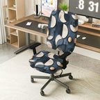 2-Piece Abstract Geometric Circular Pattern  Computer Chair Cover Set, Seat and Backrest