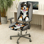 2-Piece Dog Puppy Pet Animal Cute Funny  Computer Chair Cover Set, Seat and Backrest