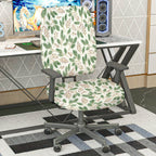 2-Piece Christmas Floral Leaf Pattern Holiday  Computer Chair Cover Set, Seat and Backrest