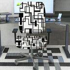 2-Piece Abstract Geometric Art Modern Stylish  Computer Chair Cover Set, Seat and Backrest