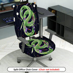 2-Piece Abstract Colorful Snake Space Pattern  Computer Chair Cover Set, Seat and Backrest