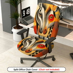 2-Piece Abstract Art Animal Colorful Unique Vibrant  Computer Chair Cover Set, Seat and Backrest