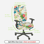2-Piece Floral Bird Pattern Rose Spring Nature Garden  Computer Chair Cover Set, Seat and Backrest