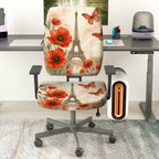 2-Piece Eiffel Tower Butterfly Flower Pattern  Computer Chair Cover Set, Seat and Backrest