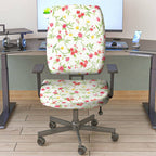 2-Piece Floral Pattern Spring Summer Flower  Computer Chair Cover Set, Seat and Backrest