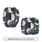 2-Piece Abstract Geometric Circular Pattern  Computer Chair Cover Set, Seat and Backrest