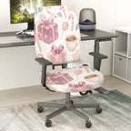 2-Piece Christmas festive gift coffee candy  Computer Chair Cover Set, Seat and Backrest