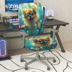2-Piece Fun Ocean Animal Dog Glasses  Computer Chair Cover Set, Seat and Backrest