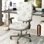 2-Piece Cute Dog Bow Heart Love Pattern  Computer Chair Cover Set, Seat and Backrest