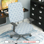 2-Piece Abstract Art Navy Geometric Coral Ocean  Computer Chair Cover Set, Seat and Backrest