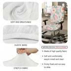 2-Piece Floral Romantic Pastel Elegant Delicate  Computer Chair Cover Set, Seat and Backrest