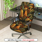 2-Piece Christmas Pinecone Berry Leaf Holiday  Computer Chair Cover Set, Seat and Backrest