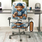 2-Piece Football Buffalo Flowers Sports Animal  Computer Chair Cover Set, Seat and Backrest