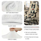 2-Piece Cat Art Vintage Unique Stylish Fun  Computer Chair Cover Set, Seat and Backrest